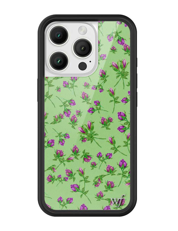 Wildflower iPhone case 16 Pro Purple Posie Rosie Cute Green