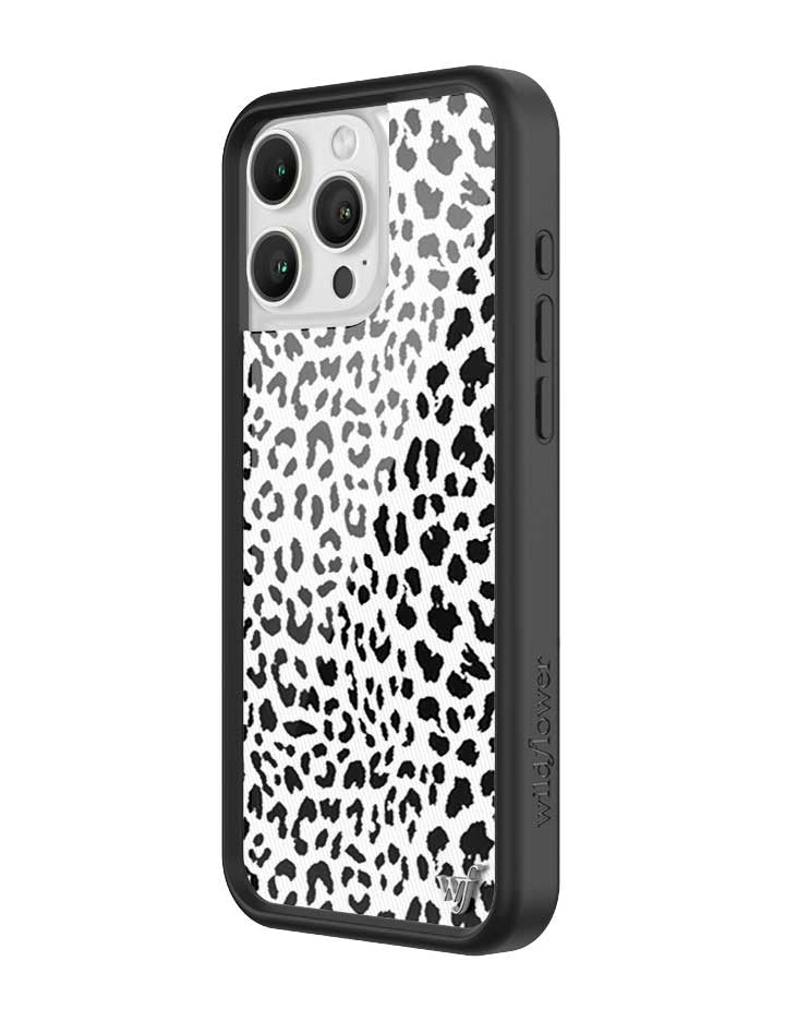 Wildflower iPhone case 16 Pro Max Snow Meow Leopard White Cute