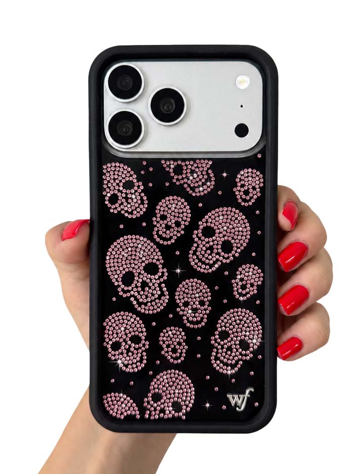 水晶骷髏 Rhinestone Skull 黑粉 聯名款 手機殼（預售）