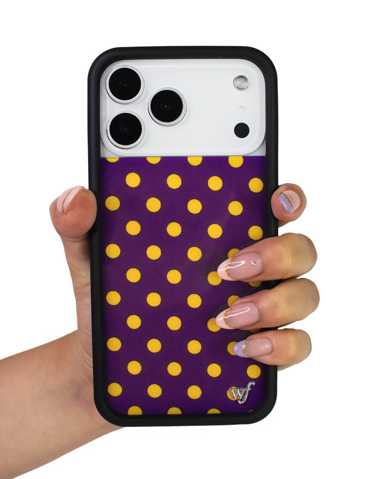 紫色波卡點 Polka Dot | Purple and Yellow 手機殼