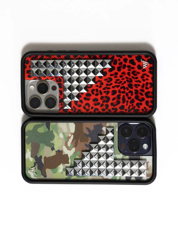Camouflage Kitten Punk Series Cat Camo Stud Phone Case 
