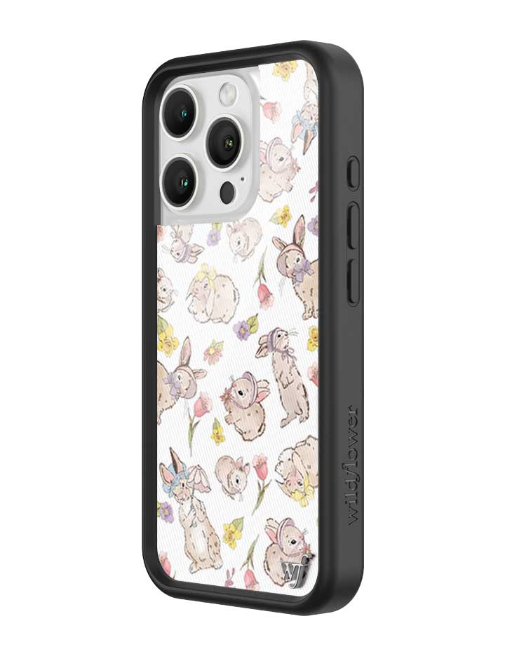 Wildflower Bunnies In Bonnets iPhone 16 Pro Case