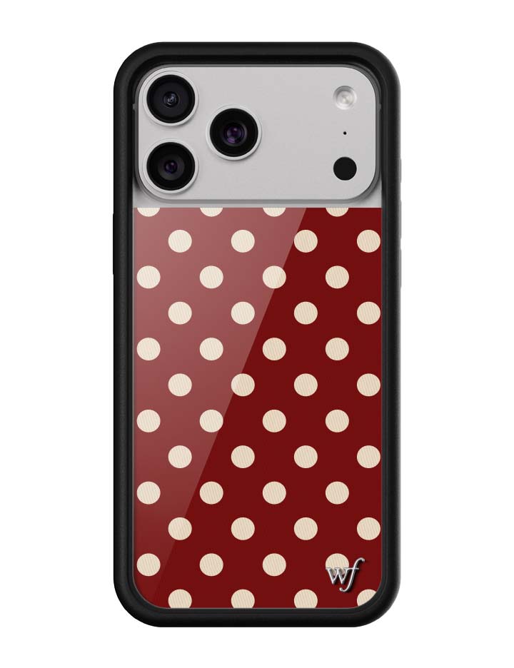 紅色波卡點 Polka Dot Burgundy | Cream 手機殼