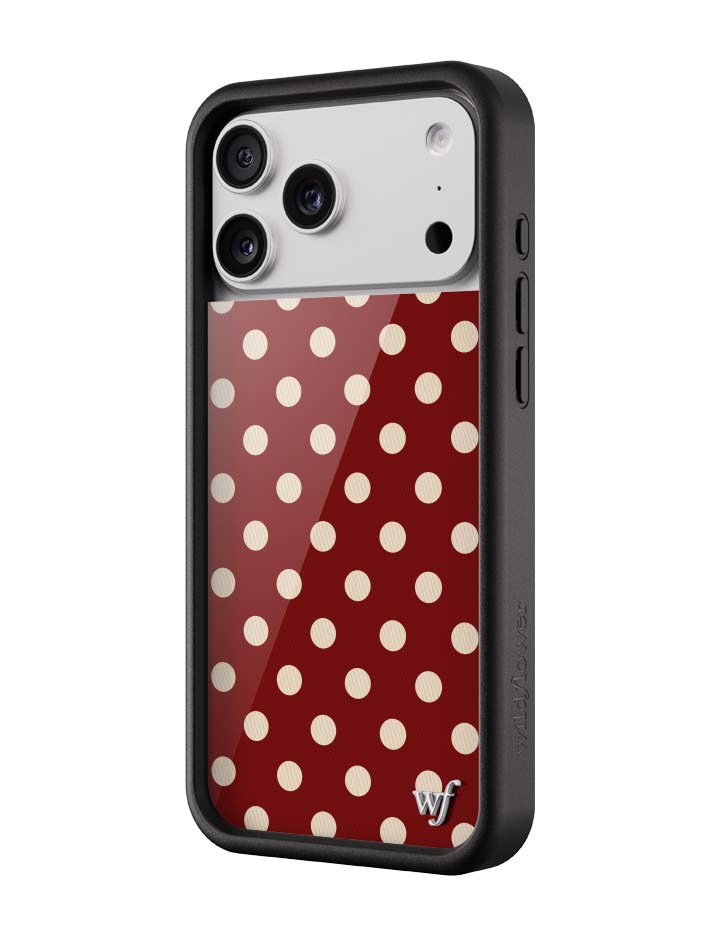紅色波卡點 Polka Dot Burgundy | Cream 手機殼