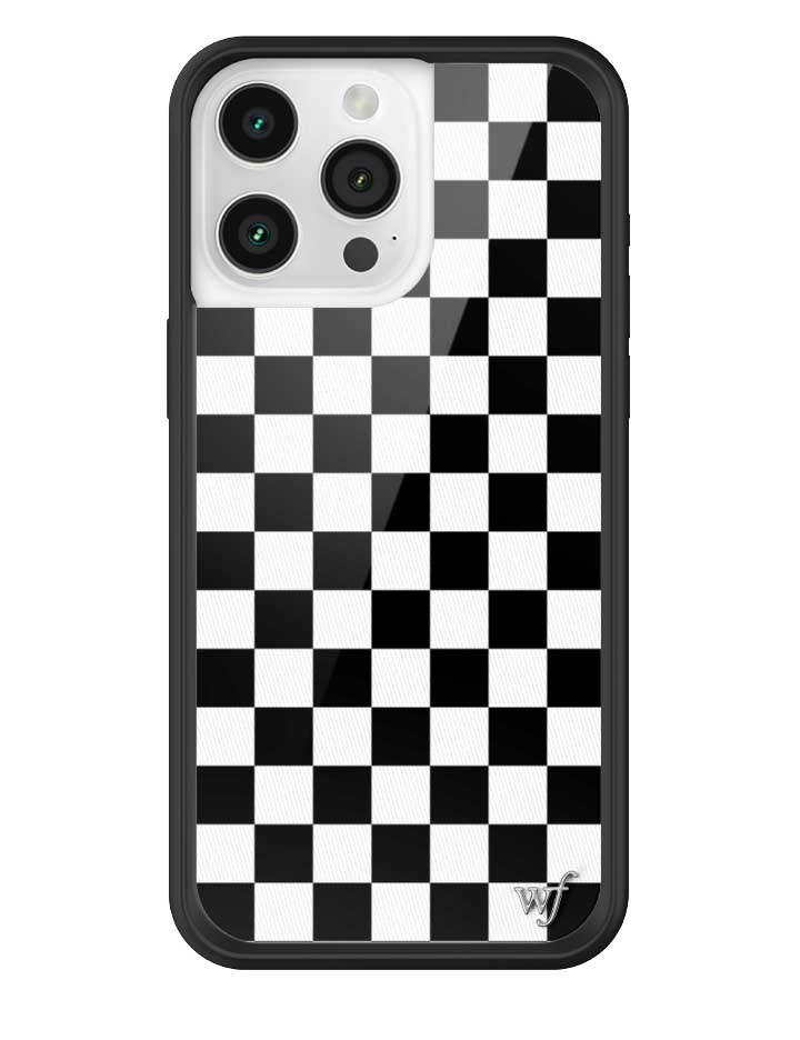 Black and white checkers silicone anti-fall mobile phone case ...
