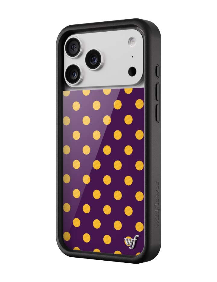 紫色波卡點 Polka Dot | Purple and Yellow 手機殼