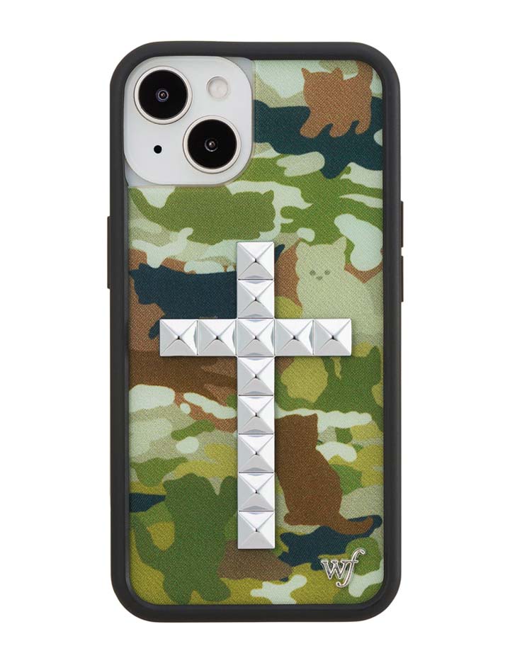 Stud Cross Cat Camo Phone Case