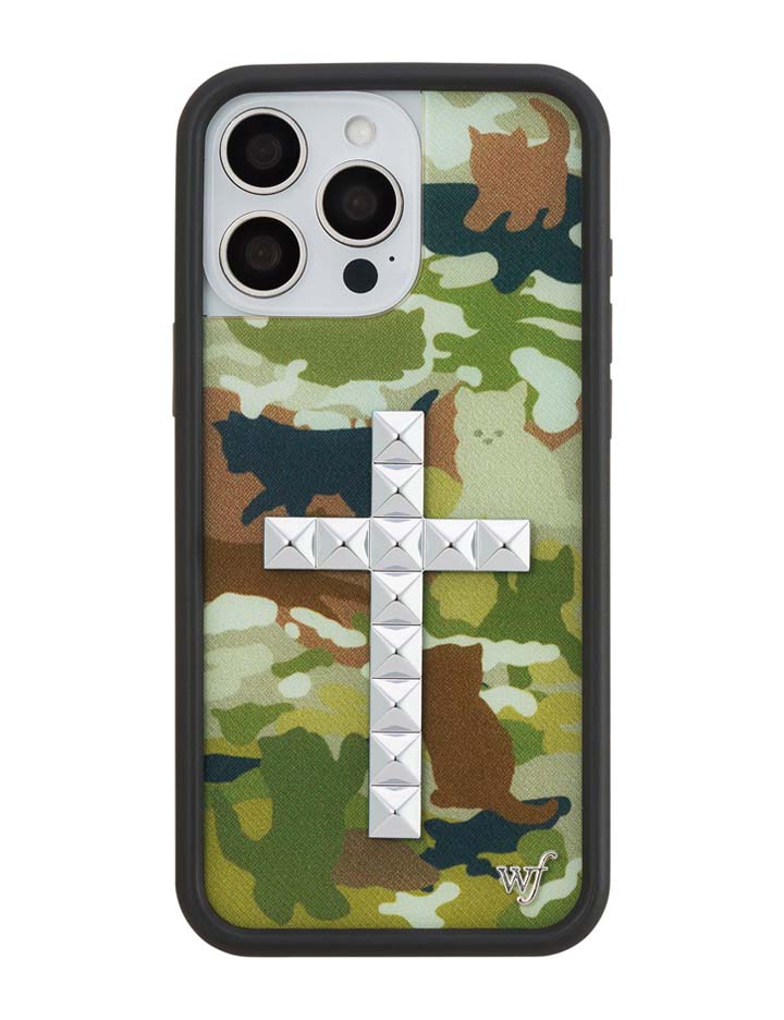 Stud Cross Cat Camo Phone Case