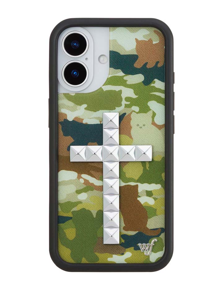 Stud Cross Cat Camo Phone Case