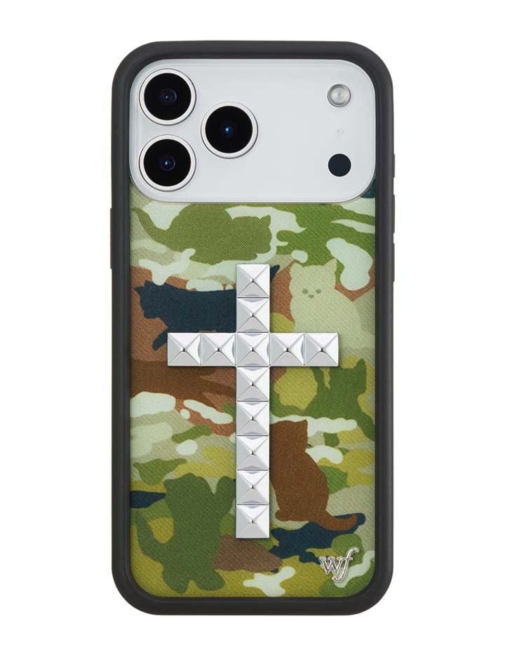 Stud Cross Cat Camo Phone Case
