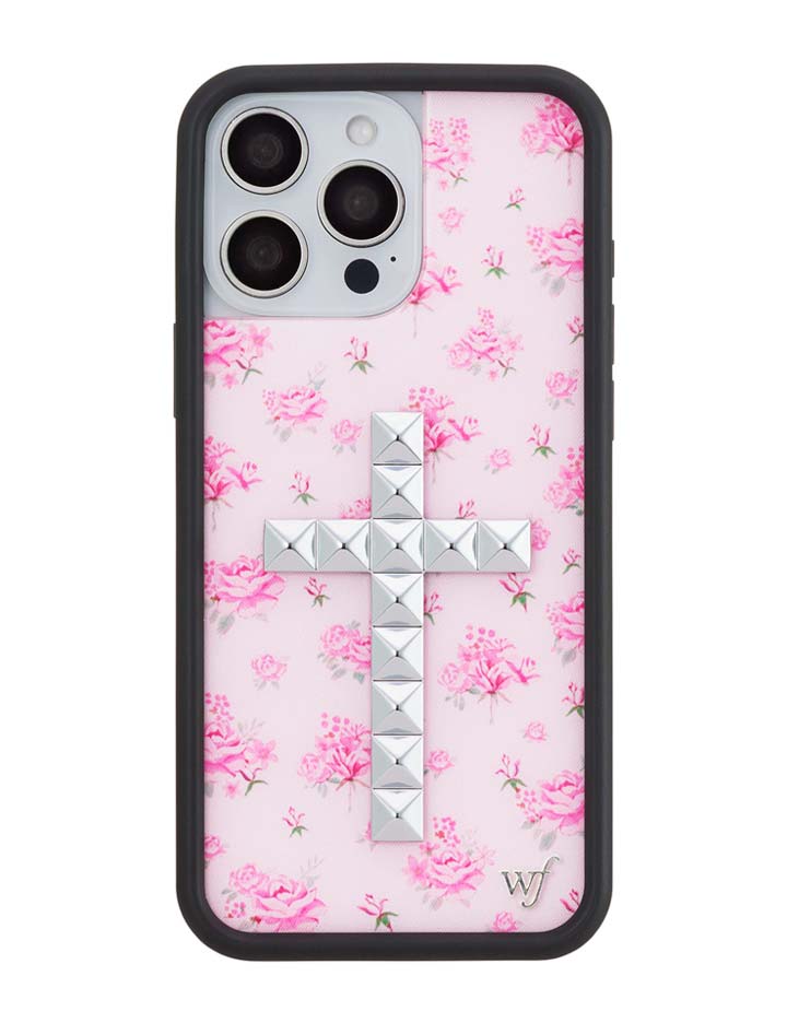 Pink Forget-Me-Not Cross Rivet Forget Me Not Floral Pink Phone Case