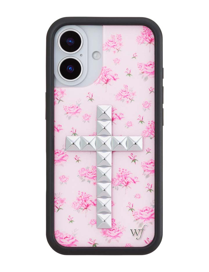 Pink Forget-Me-Not Cross Rivet Forget Me Not Floral Pink Phone Case