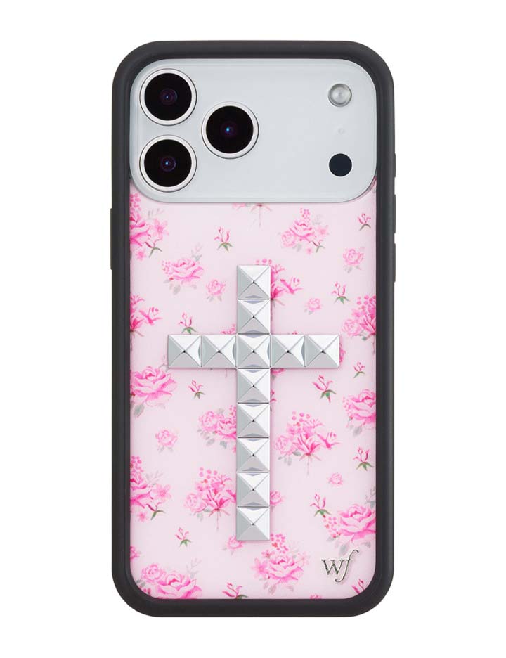 Pink Forget-Me-Not Cross Rivet Forget Me Not Floral Pink Phone Case