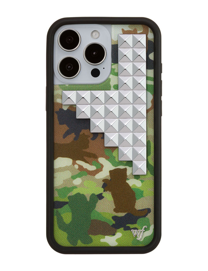 Camouflage Kitten Punk Series Cat Camo Stud Phone Case 