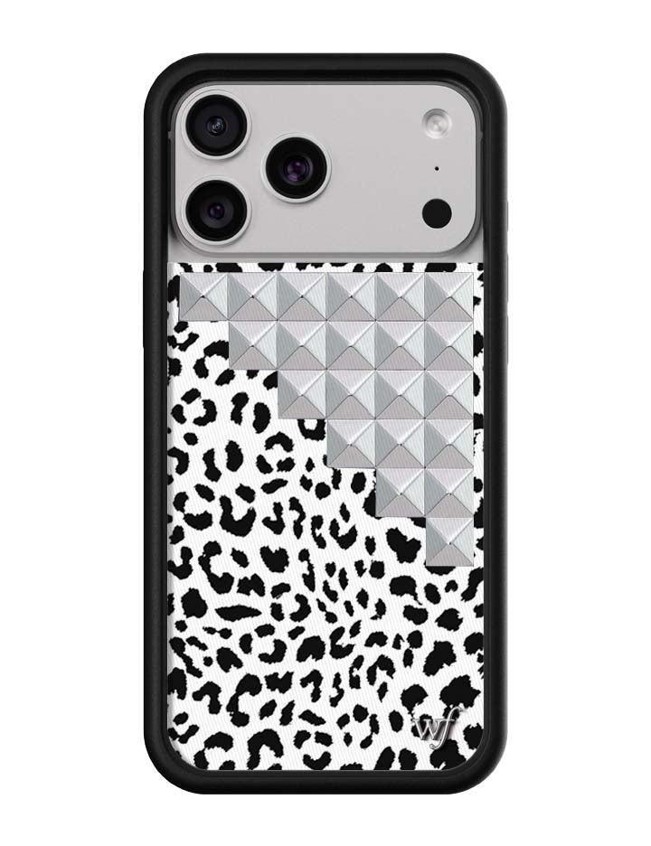 Snow Meow Stud Phone Case (Snow Leopard Print Punk Series) 