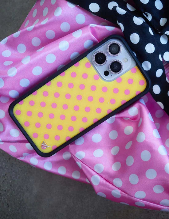 黃色波卡點 Polka Dot | Yellow and Pink 手機殼