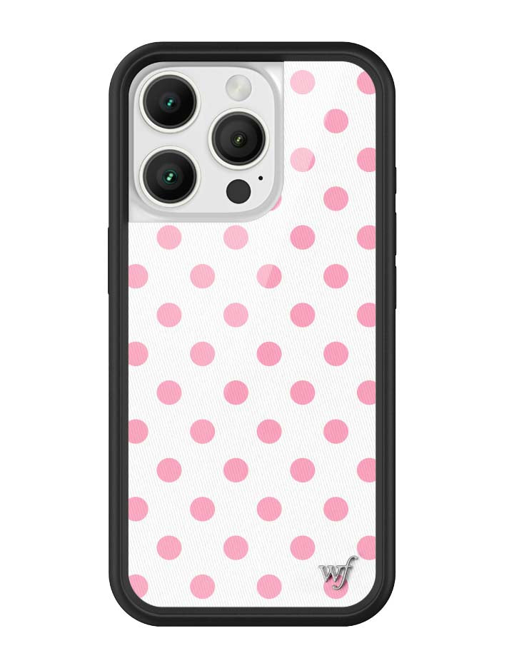櫻花粉波卡點 Polka Dot White Pink 手機殼