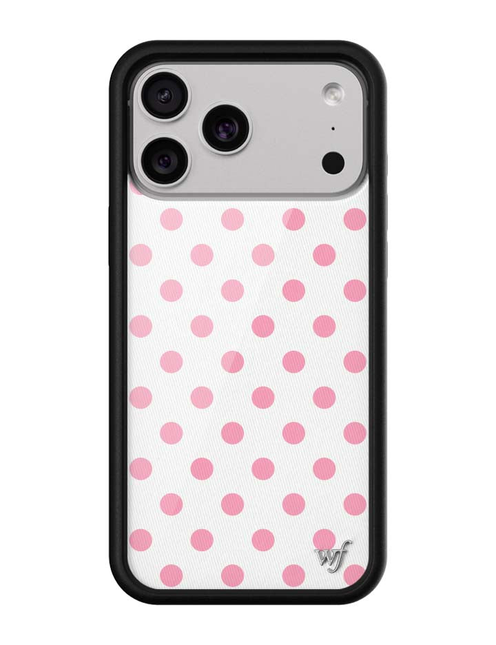 櫻花粉波卡點 Polka Dot White Pink 手機殼