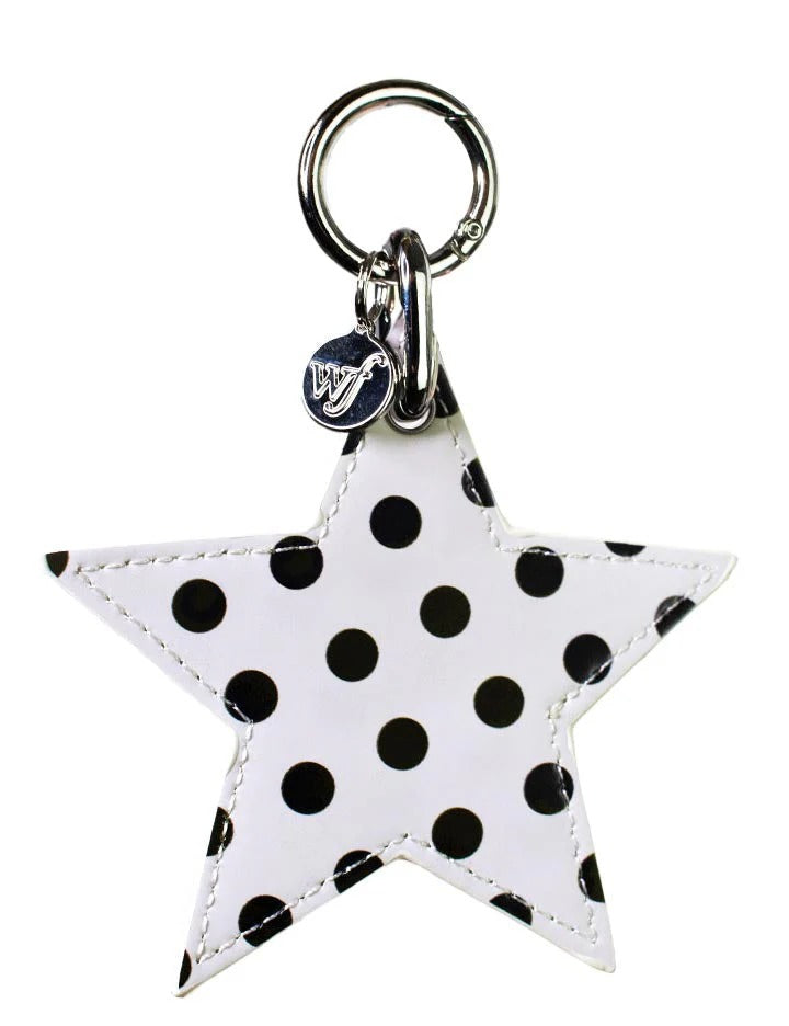 黑白波點五角星 Polka Dot Star 手機鏈